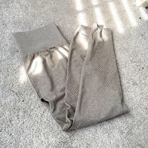 beige gray workout leggings